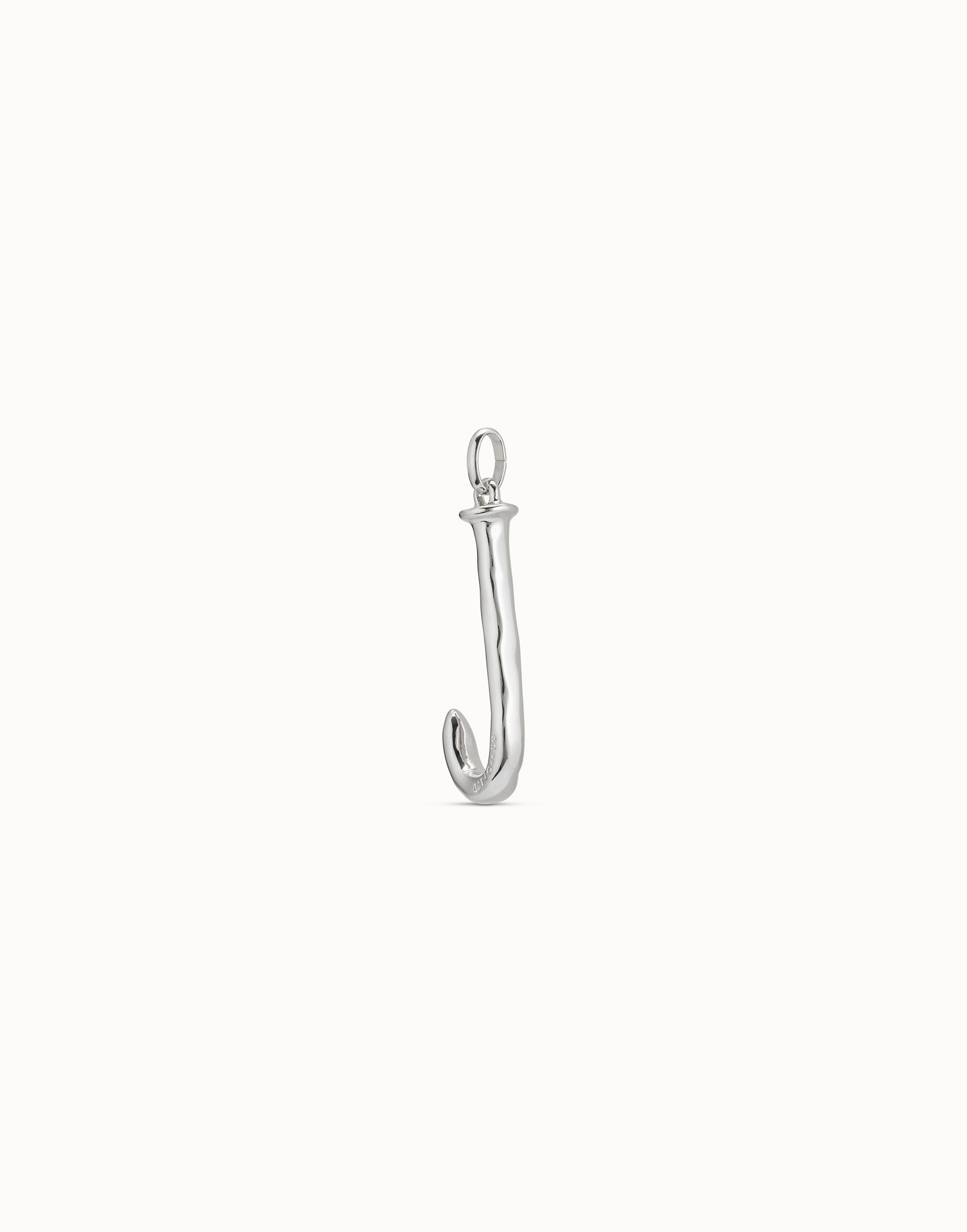 Large J initial charm, Silver, large thumbnail