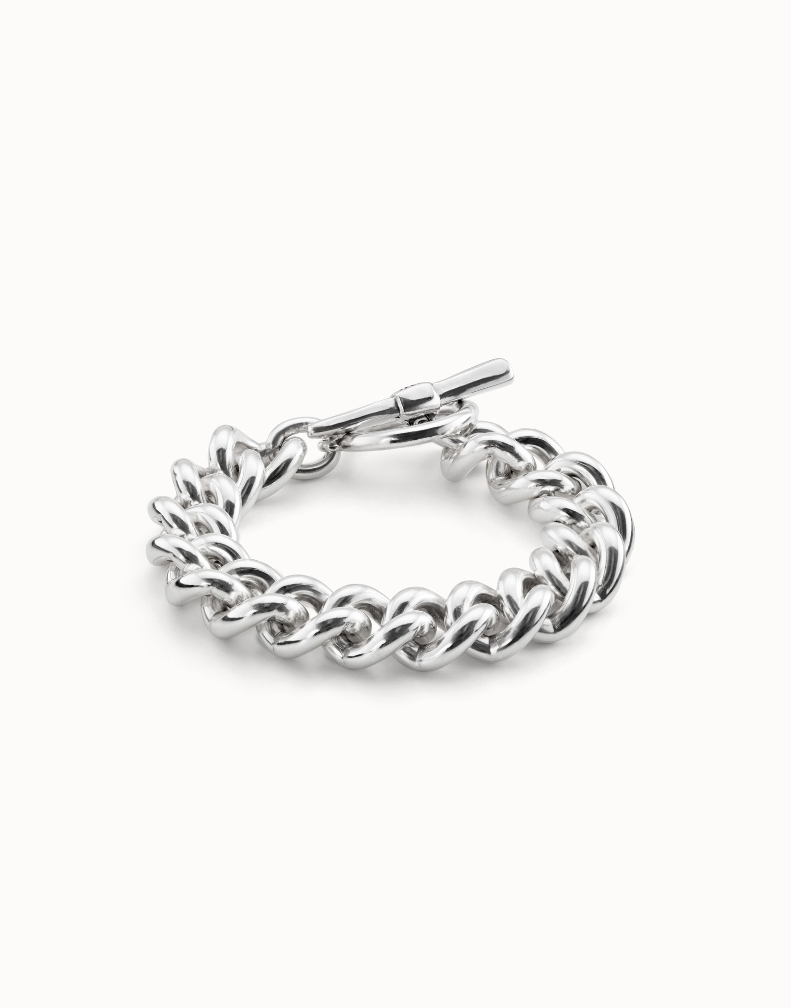 Curb link chain bracelet, Silver, large thumbnail