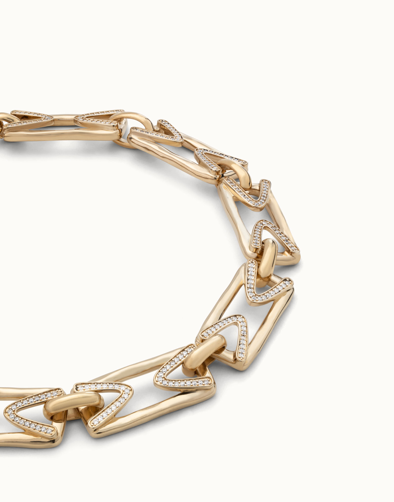 Multi strand chain necklace with topaz, Golden, large thumbnail