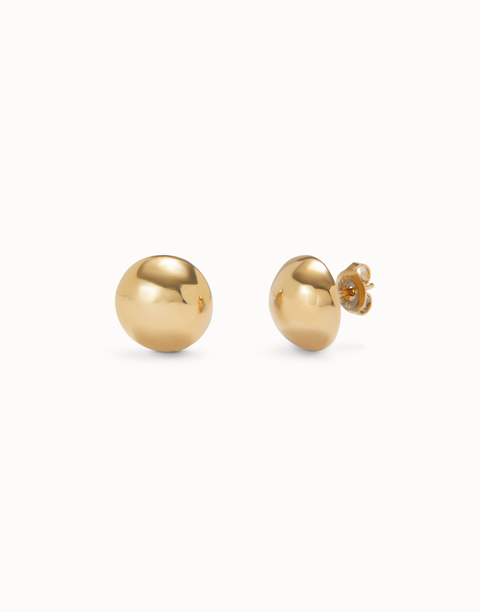 Bead shaped stud earrings, Golden, large thumbnail