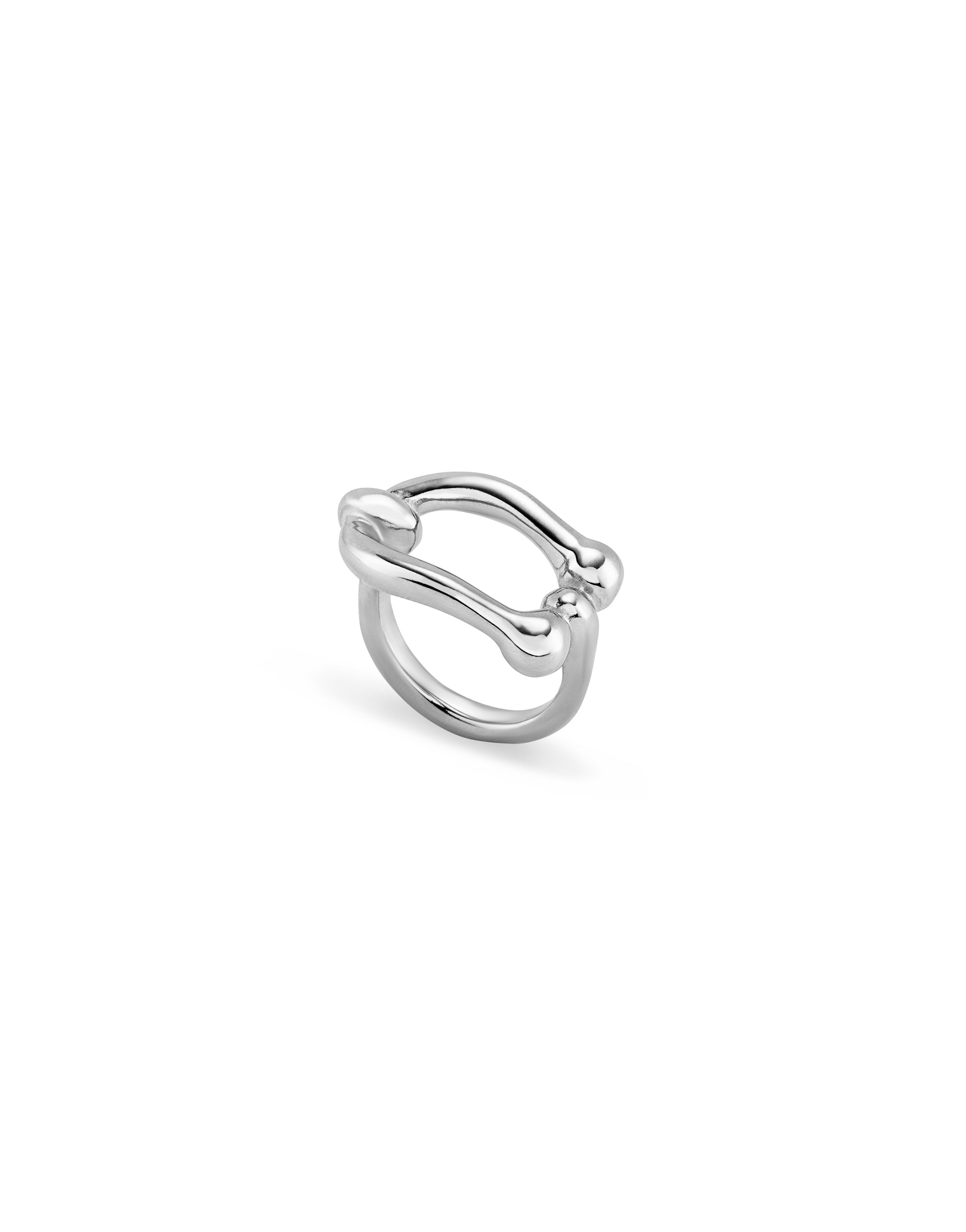 Link shaped ring, Silver, large thumbnail