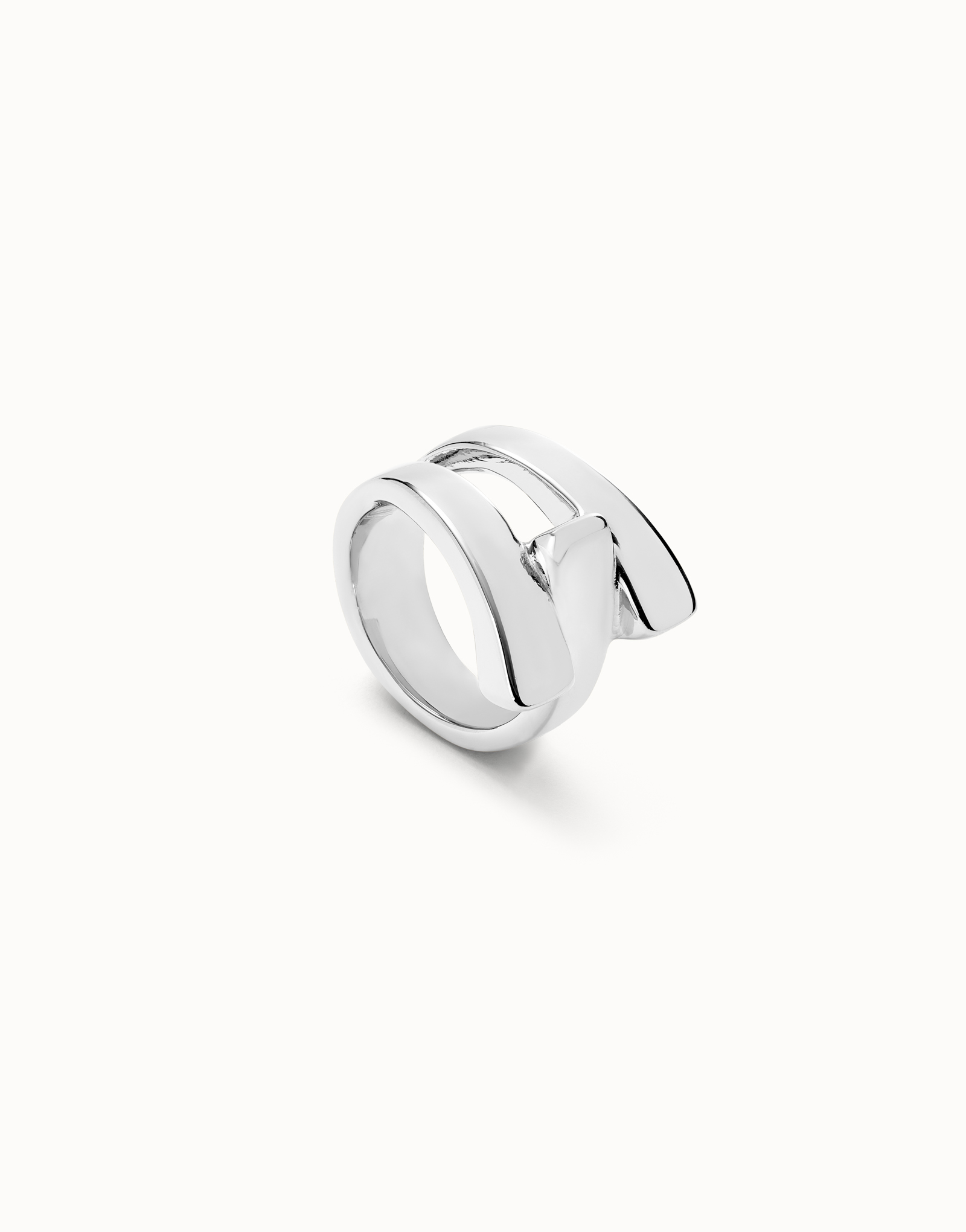 Cross link ring, Silver, large thumbnail