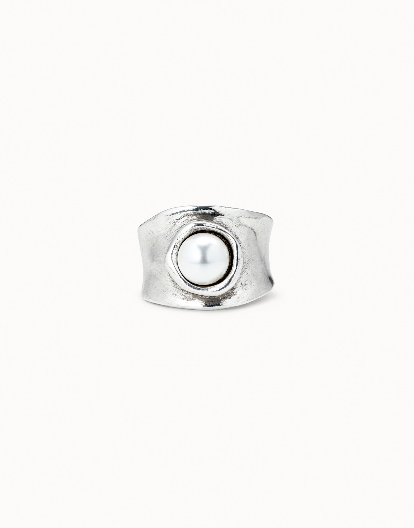 Ring with pearl, Silver, large thumbnail