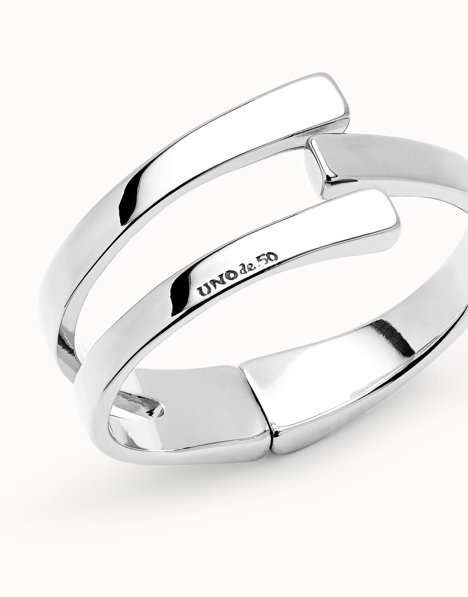 Pulsera rigida bañada en plata de ley, Plateado, large thumbnail