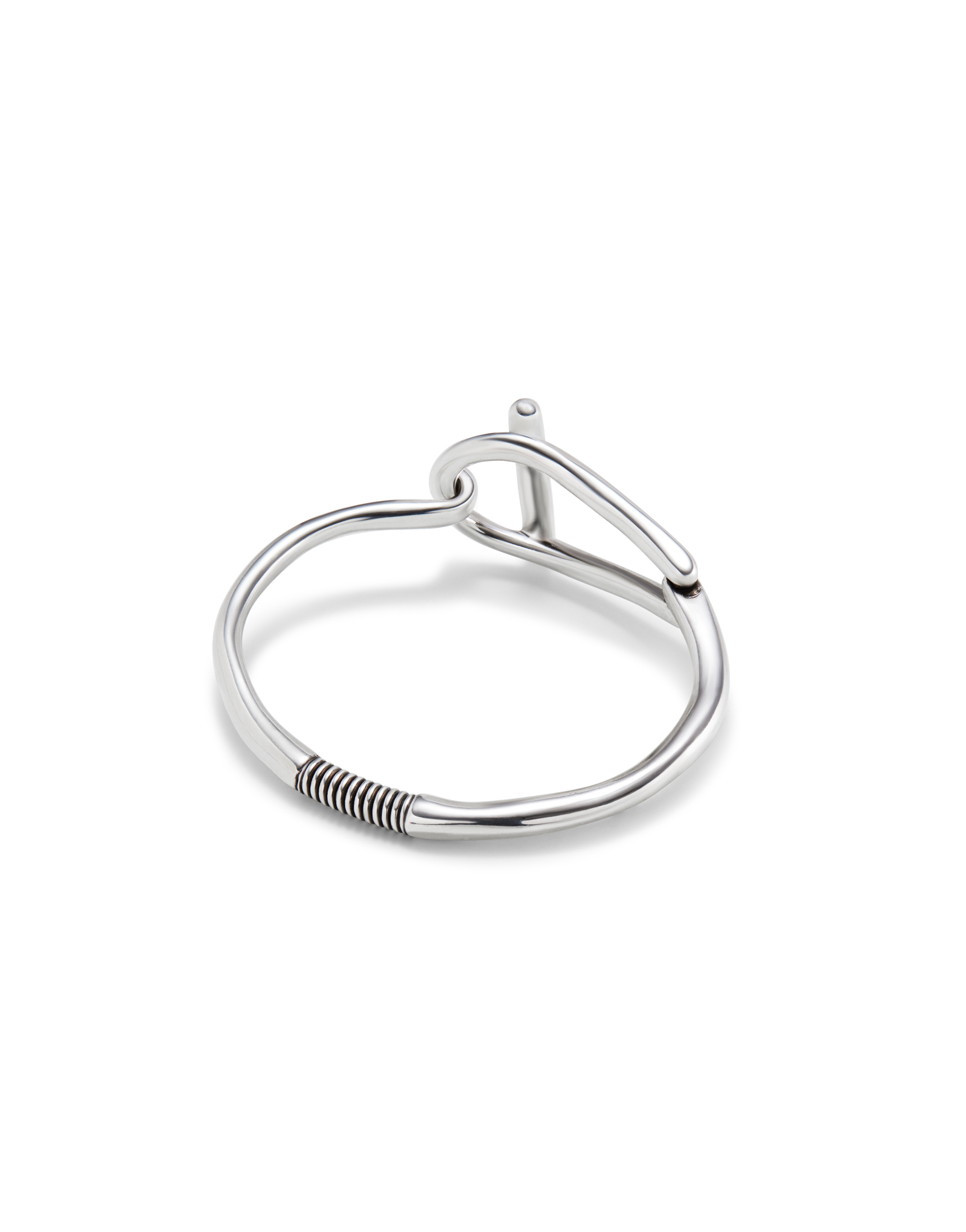 Bangle bracelet with medium sized link, Silver, large thumbnail