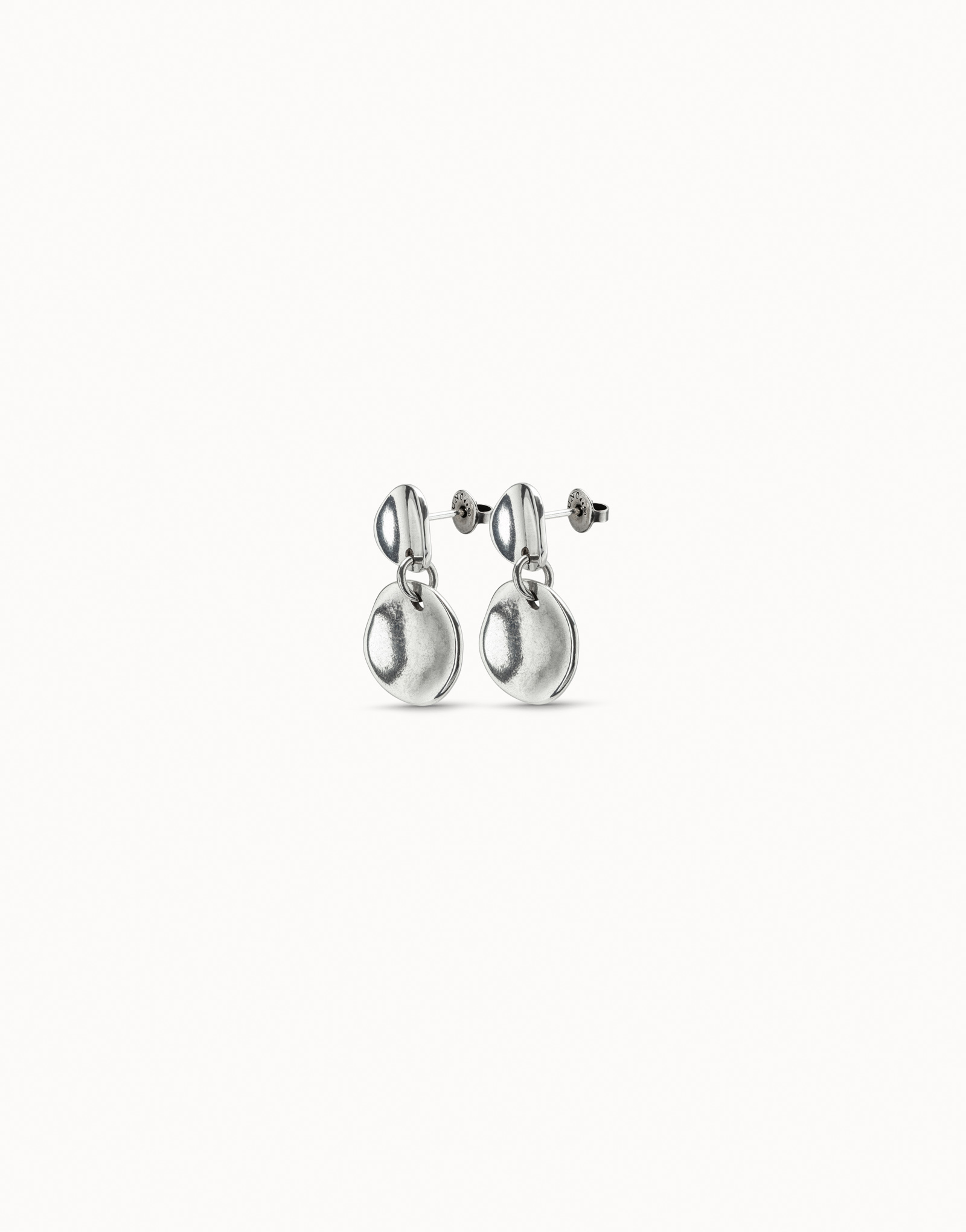 Circle drop earrings, Silver, large thumbnail