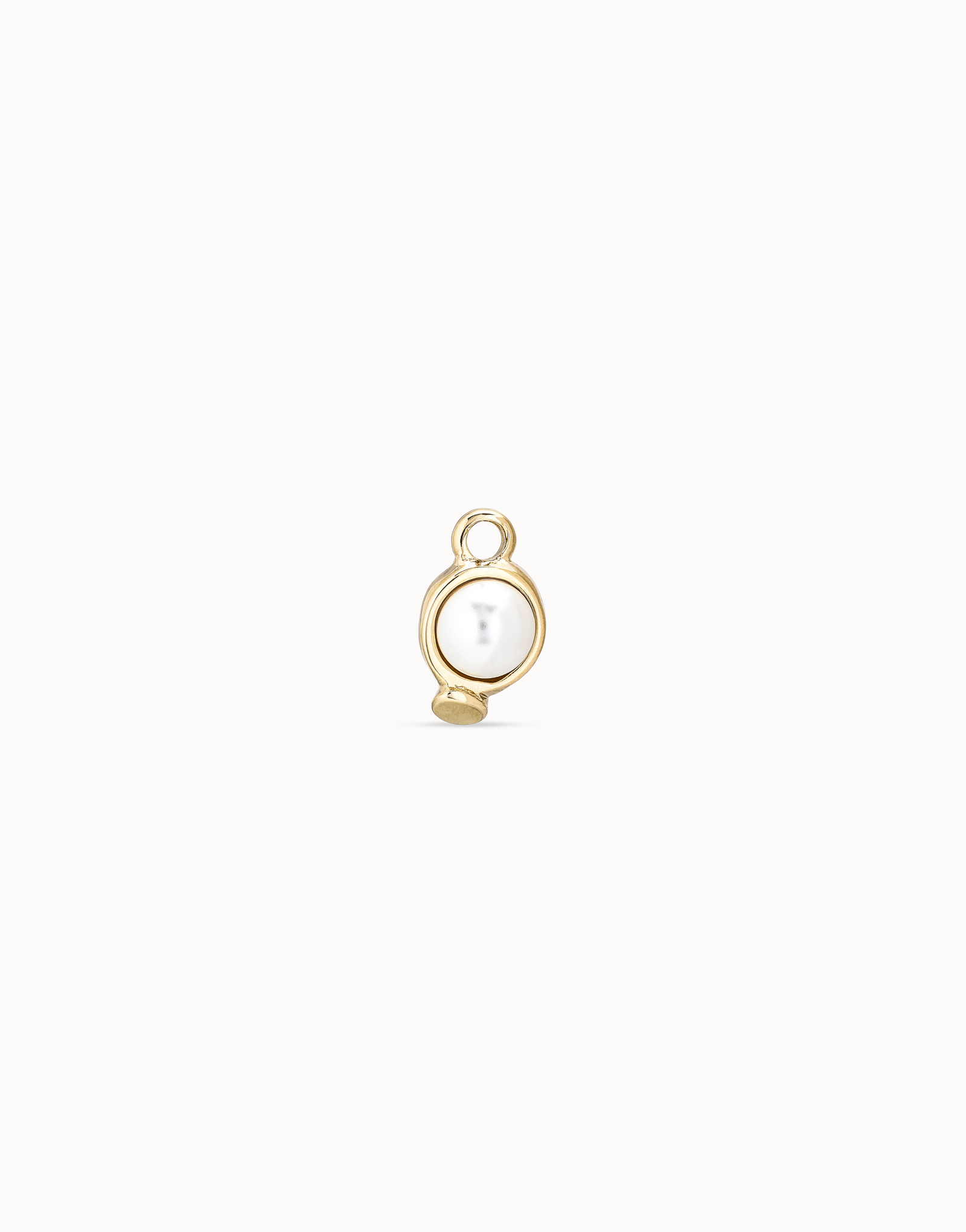 Single Hoop Charm With A Cristal, Golden, large thumbnail