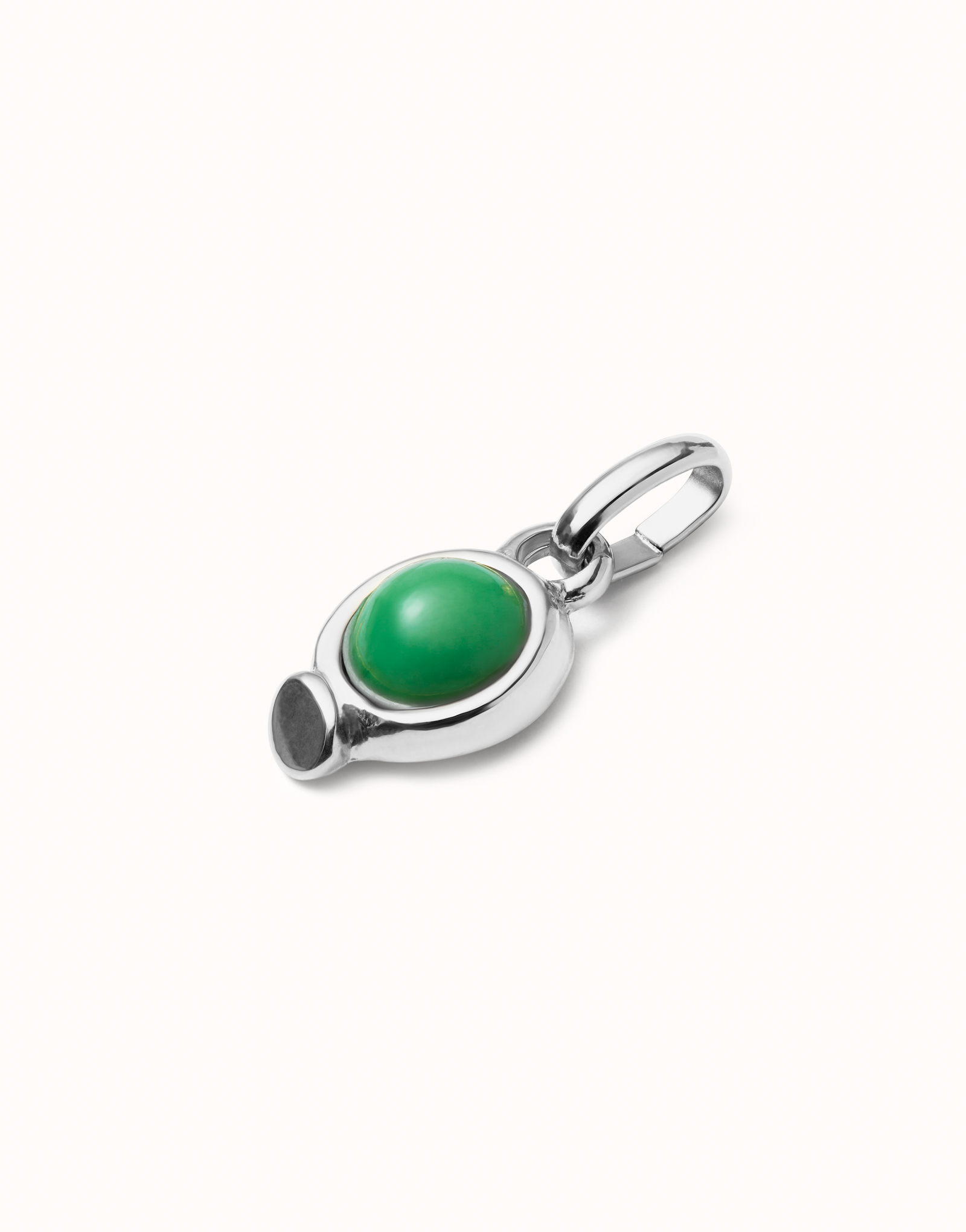 Charm with red stone, Silver, large thumbnail