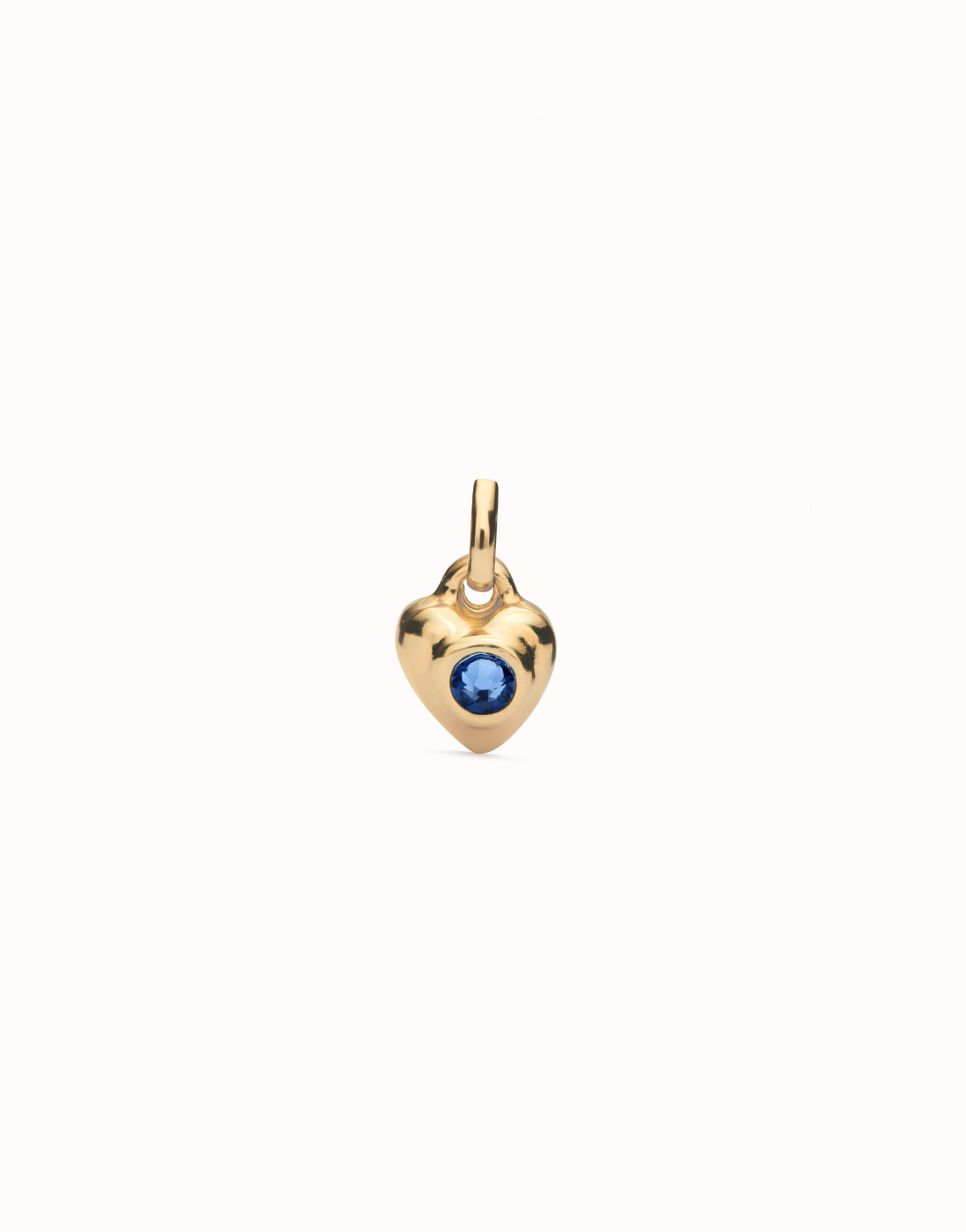 Charm with blue crystal, Golden, large thumbnail