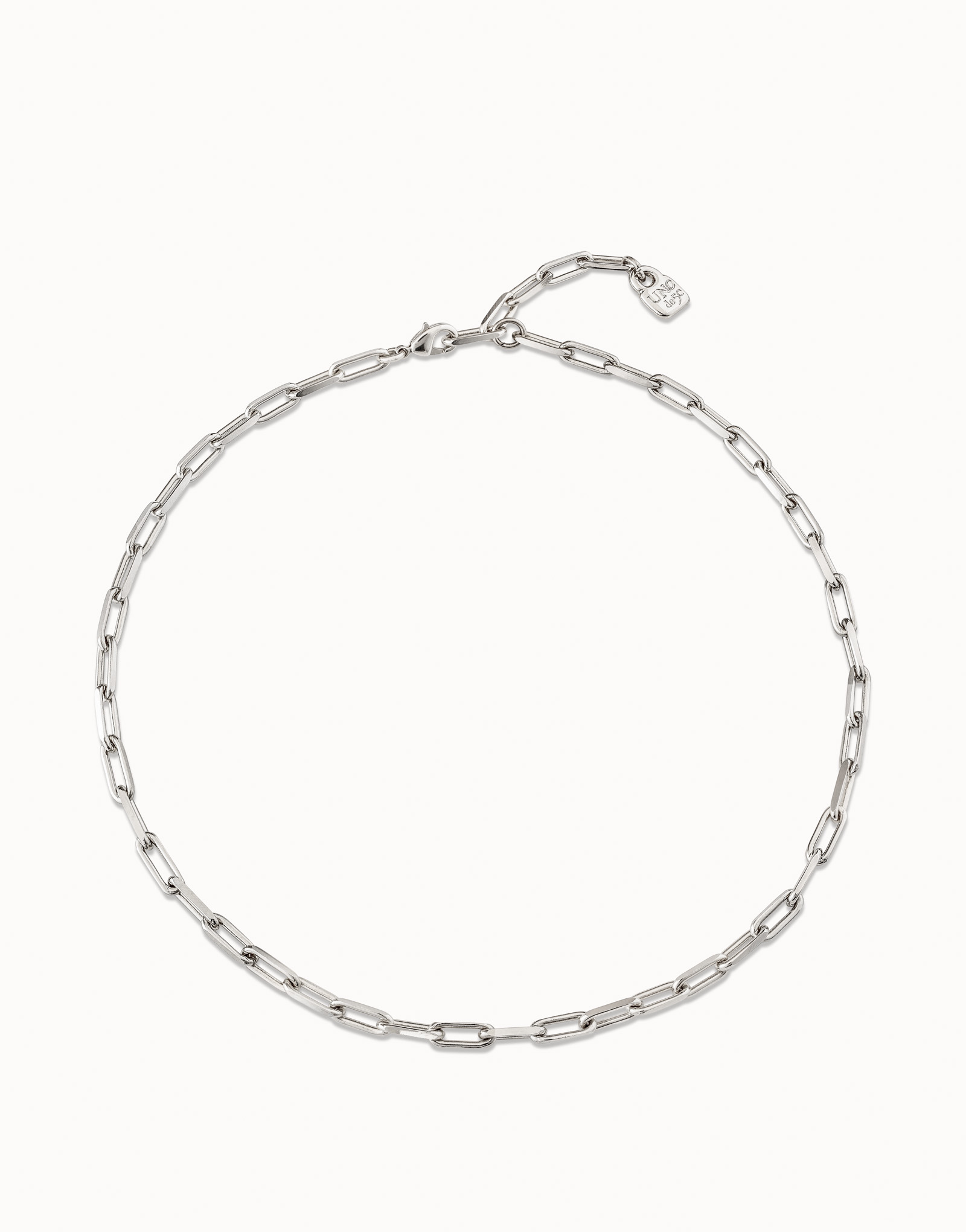 Short link chain charm necklace, Silver, large thumbnail