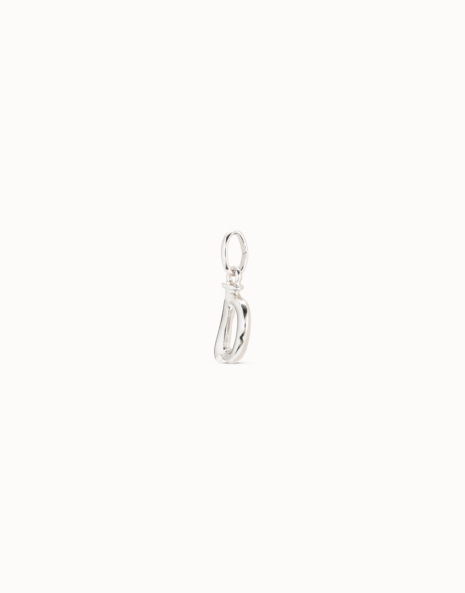 Medium D initial charm, Silver, large thumbnail