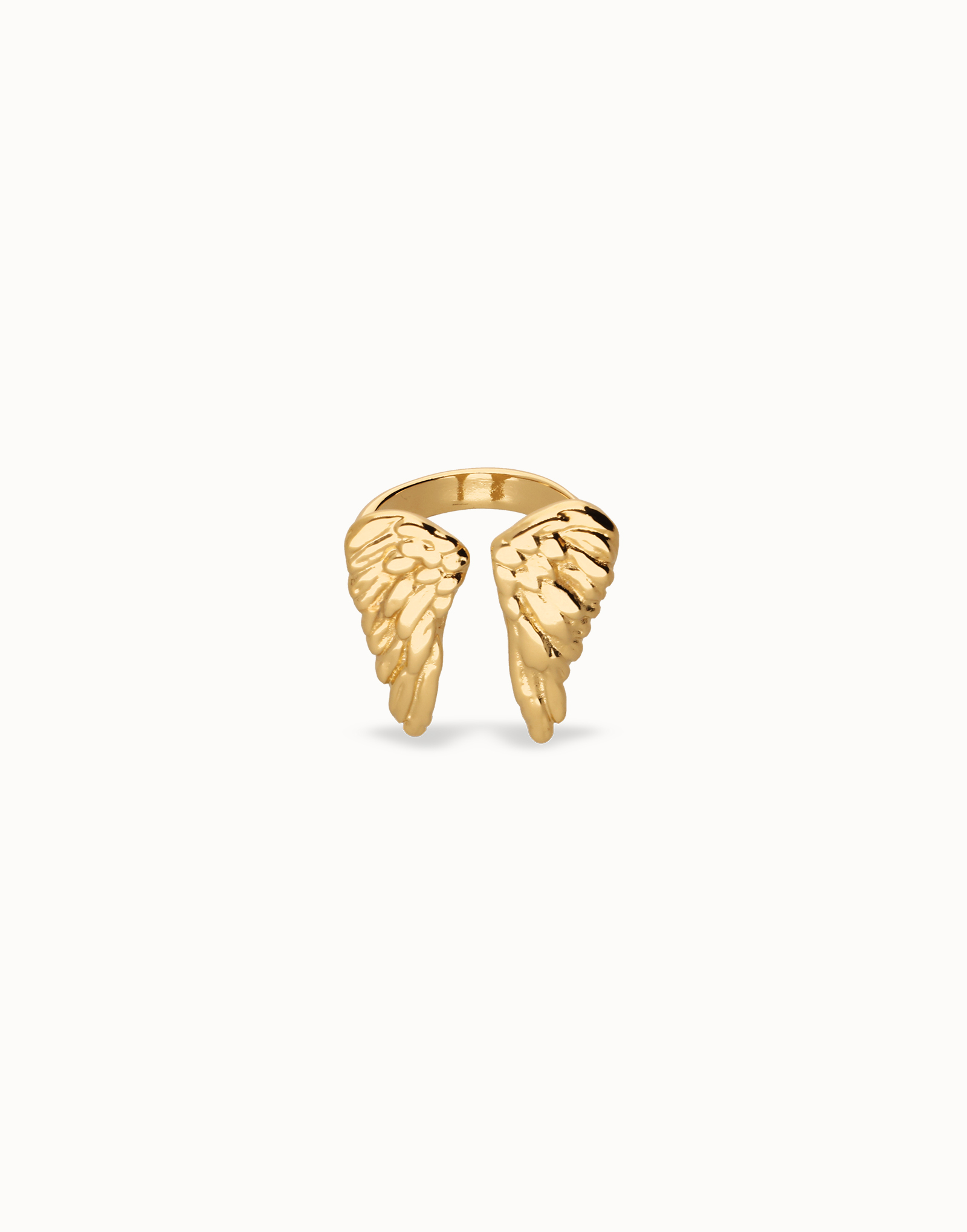Ring with wing design, Golden, large thumbnail